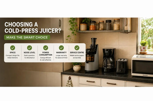 Overhead diagram of typical Indian apartment kitchen with cold-press juicer placement options marked