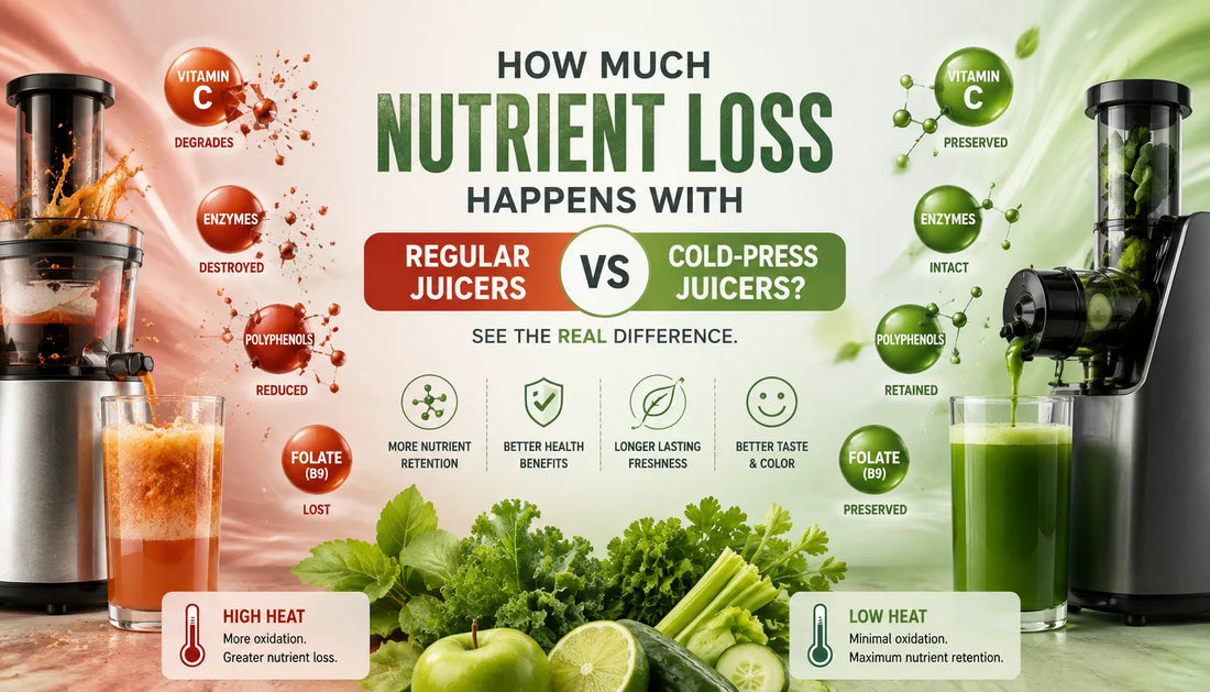 Nutrient loss in centrifugal juicers as compared to cold press juicers