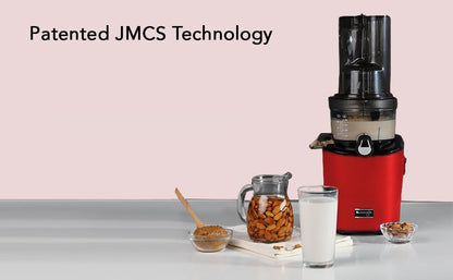 Kuvings Newly Launched Professional Cold Press Whole Slow Juicer, World's First Juicer with Patented Automatic-Cutting Auger to reduce juicing time (AUTO 10 Red + Smoothie & Sorbet)