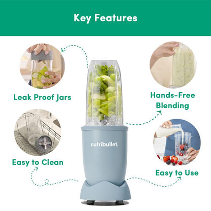NutriBullet PRO 900W Blender Mixer Grinder(Jade), 12-Piece Set with 3 Unbreakable Jars & Wet/Dry Blade Set, USA’s #1 Smoothie Maker, Food Processor