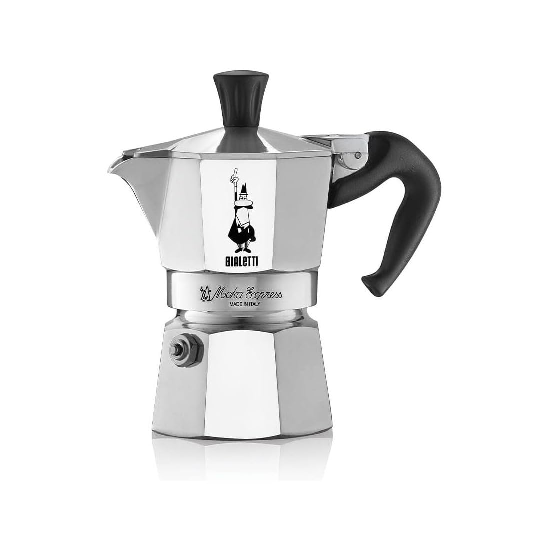 Bialetti Moka Express Iconic Italian Stovetop Espresso Maker, Italian Made; Moka Pot/Percolator/Coffee Maker/Mocha Pot for an Authentic Italian Coffee (Silver, 3 Cup)