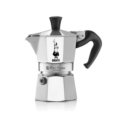 Bialetti Moka Express Iconic Italian Stovetop Espresso Maker, Italian Made; Moka Pot/Percolator/Coffee Maker/Mocha Pot for an Authentic Italian Coffee (Silver, 3 Cup)