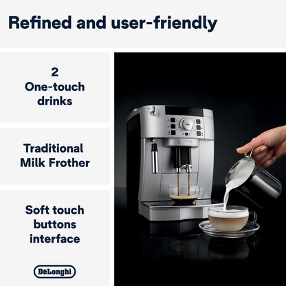 Delonghi Ecam22.110.B|Magnifica|Bean To Cup Fully Automatic Coffee Machine With Adjustable Grinder|Espresso,Cappuccino,Latte & More Recipe Options|15 Bar Pressure|Free Demo & Installation(Black)