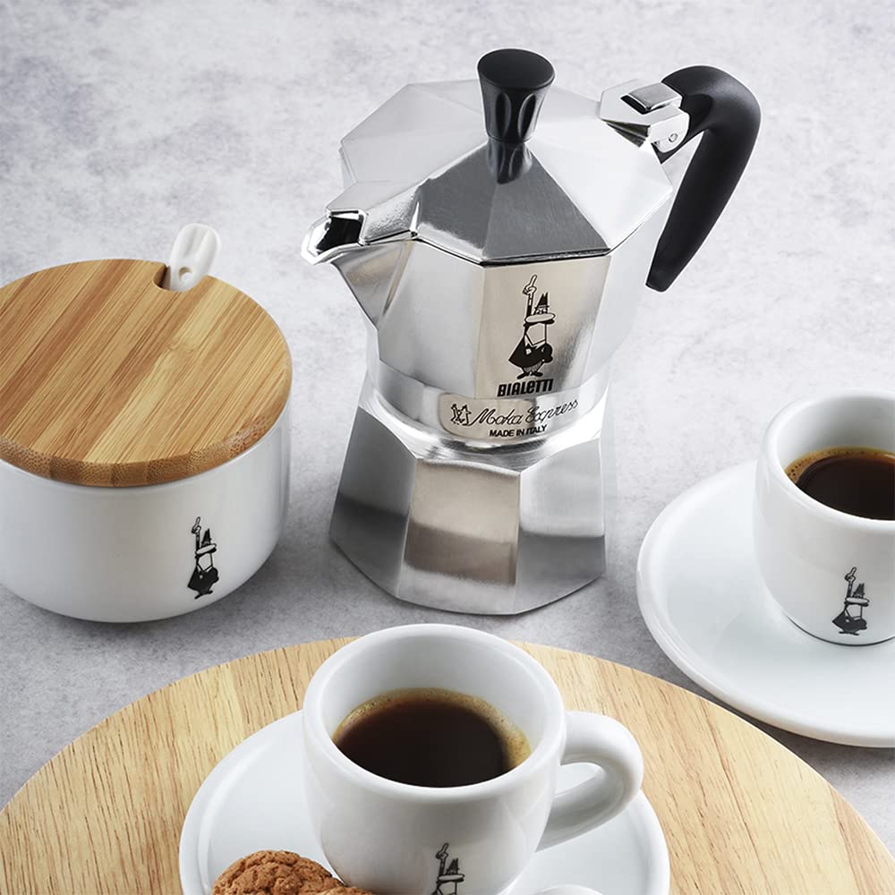 Bialetti Moka Express Iconic Italian Stovetop Espresso Maker, Italian Made; Moka Pot/Percolator/Coffee Maker/Mocha Pot for an Authentic Italian Coffee (Silver, 3 Cup)
