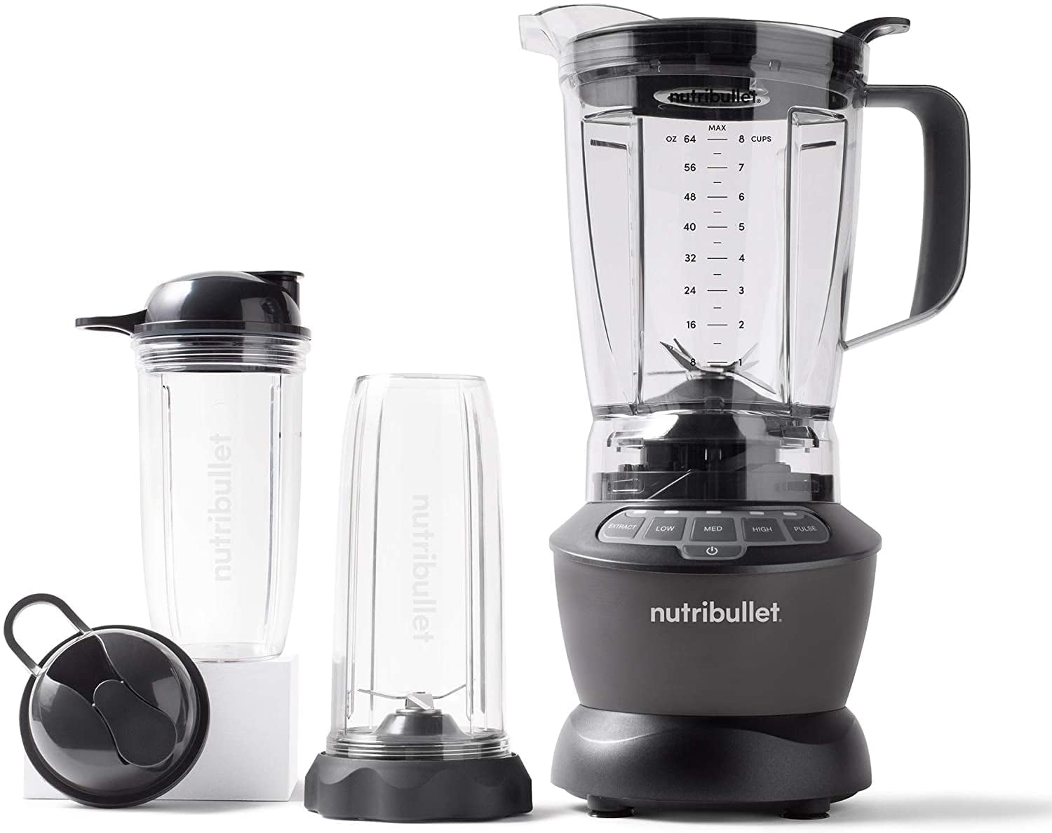 Nutribullet 1000W Combo Blender, USA #1 Mixer, Grinder, Smoothie Maker, Food Processor, "The Original Nutribullet", 2 Unbreakable Jars, 1.6L Extra Large Pitcher & Tamper, 2yrs warranty (Dark Grey)