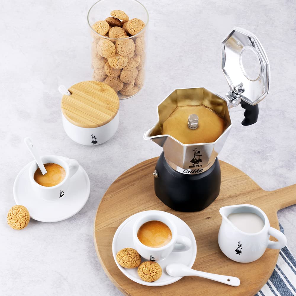 Bialetti New Brikka, Moka Pot, the only coffee maker capable of producing the cream of the espresso 2 Cups, Aluminum