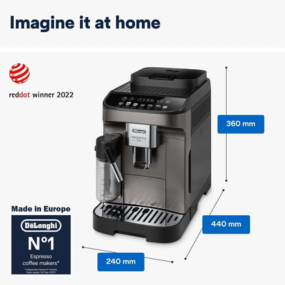 DeLonghi Magnifica EVO Fully Automatic Coffee Machine, Original Italian Brand, 12+ Hot & Cold Coffee Options, Patented LatteCrema Technology, Intuitive Colour Display, Bean to Cup, ECAM290.81