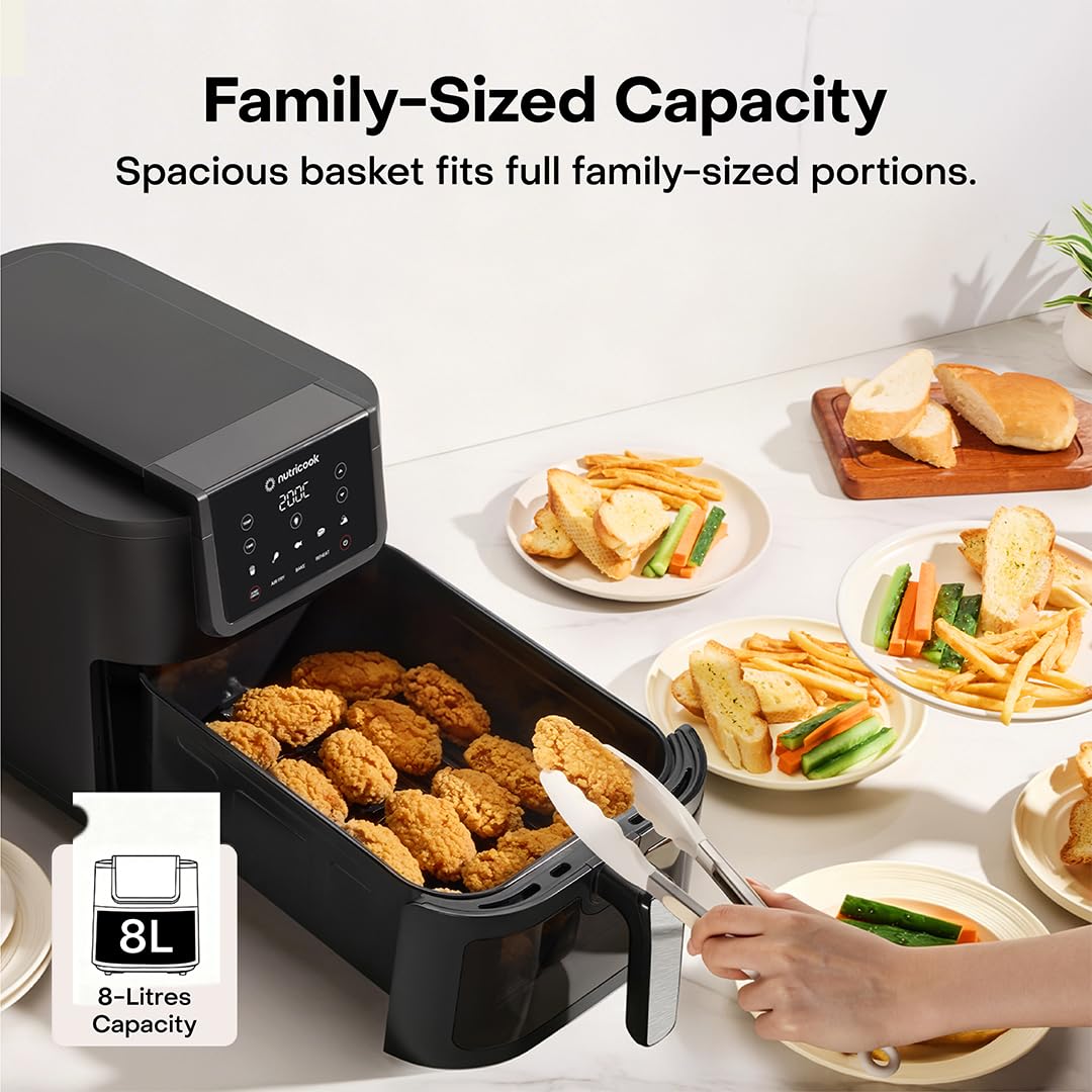 Nutricook Slim XL 7.6L Air Fryer | 100% Toxin-Free Ceramic Coating | 1700W