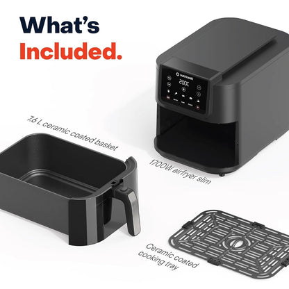 Nutricook Slim XL 7.6L Air Fryer | 100% Toxin-Free Ceramic Coating | 1700W