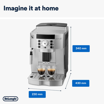 Delonghi Ecam22.110.B|Magnifica|Bean To Cup Fully Automatic Coffee Machine With Adjustable Grinder|Espresso,Cappuccino,Latte & More Recipe Options|15 Bar Pressure|Free Demo & Installation(Black)