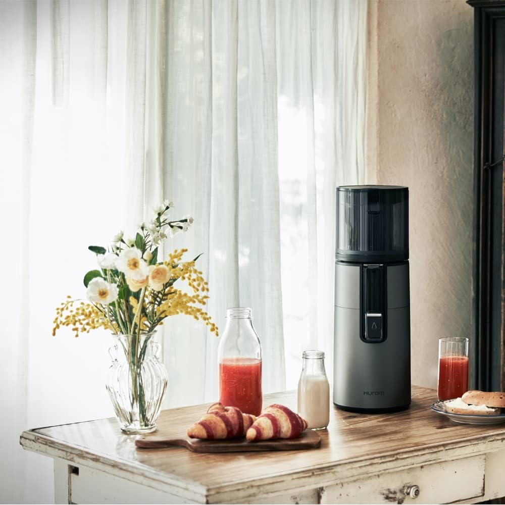 Hurom New H400 Cold Press Juicer, Premium Slow Juicer, All-in-1 Juicer for Fruits, Vegetables, Nut Milk, Ultra-Quiet Motor, Easy to Clean, Strainer & Hands Free with Self Feeding, 12 Years Warranty