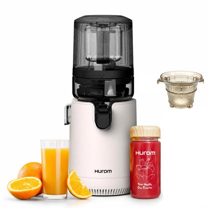 Hurom E50ST Cold Press Juicer for Home, Advanced Cold Press Technology for 20% More Juice, All-in-1 Juicer for Fruits, Vegetables, Nut Milk, World's No. 1 Slow Juicer Brand since 1974 (Mushroom White)