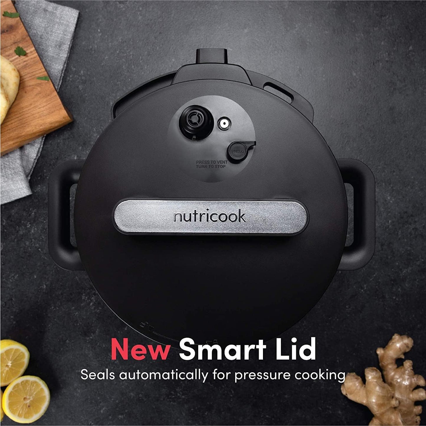 Nutricook Stainless Steel Smart Pot 2 8QT (7.7 Litre),1200W 9-in-1 Instant Programmable Electric Pressure Cooker, Slow Cooker, Rice Cooker, Steamer, Sauté Pot, Sous Vide, Smart Lid, 2-Year Warranty