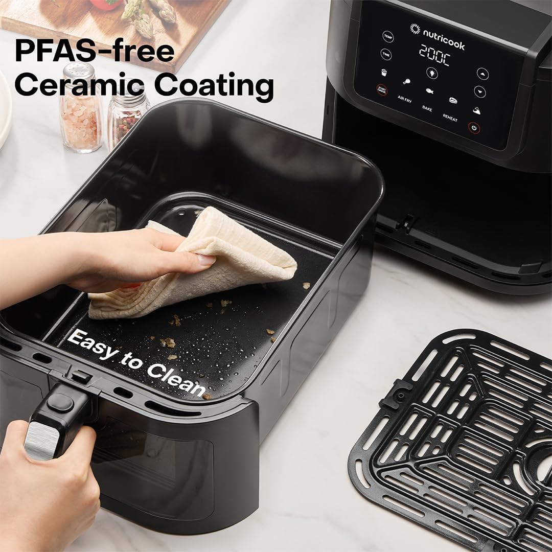 Nutricook Slim XL 7.6L Air Fryer | 100% Toxin-Free Ceramic Coating | 1700W
