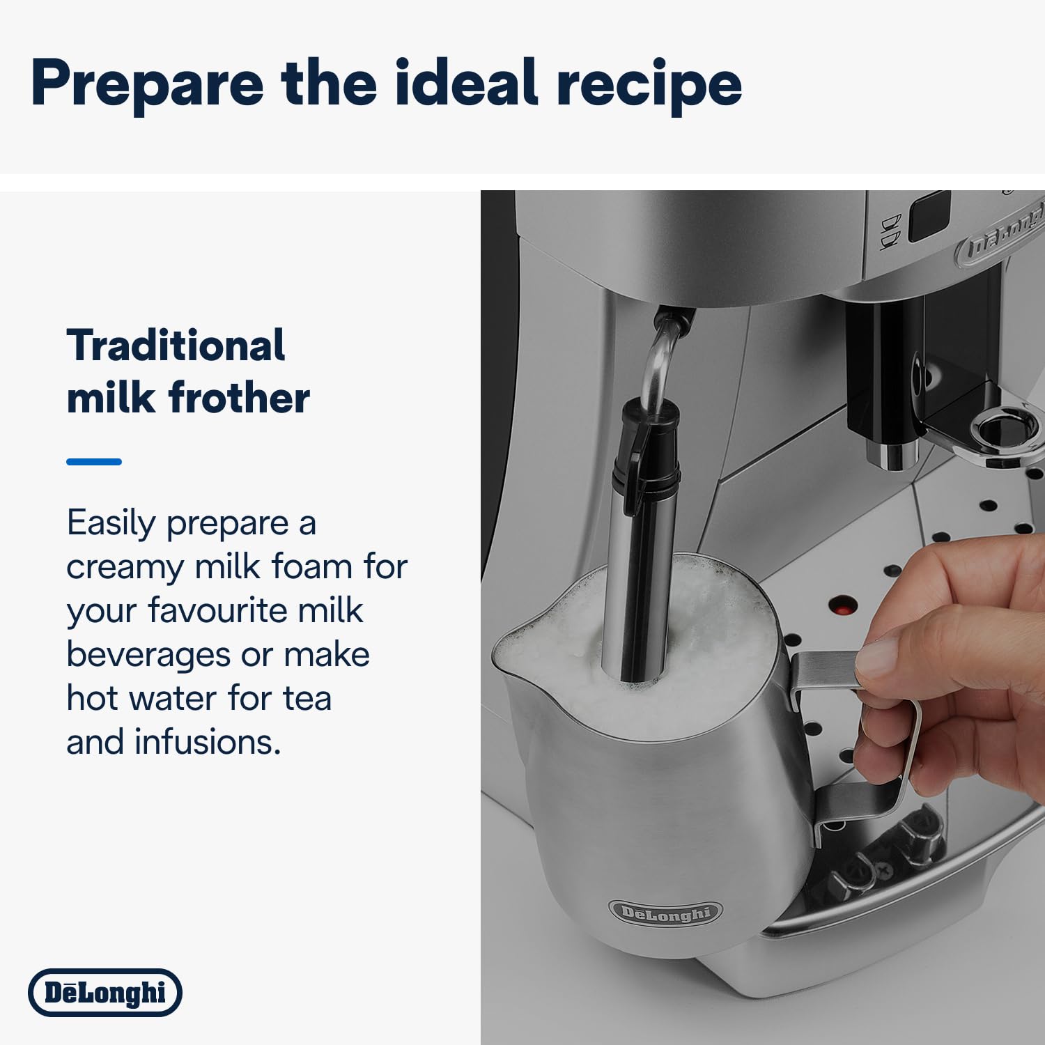Delonghi Ecam22.110.B|Magnifica|Bean To Cup Fully Automatic Coffee Machine With Adjustable Grinder|Espresso,Cappuccino,Latte & More Recipe Options|15 Bar Pressure|Free Demo & Installation(Black)