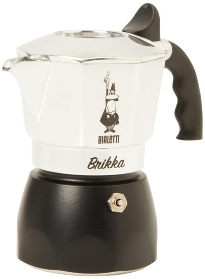 Bialetti New Brikka, Moka Pot, the only coffee maker capable of producing the cream of the espresso 2 Cups, Aluminum