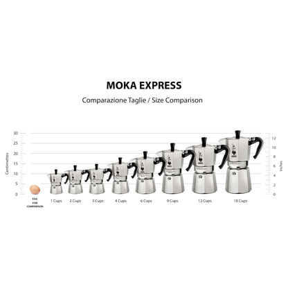Bialetti Moka Express Iconic Italian Stovetop Espresso Maker, Italian Made; Moka Pot/Percolator/Coffee Maker/Mocha Pot for an Authentic Italian Coffee (Silver, 3 Cup)