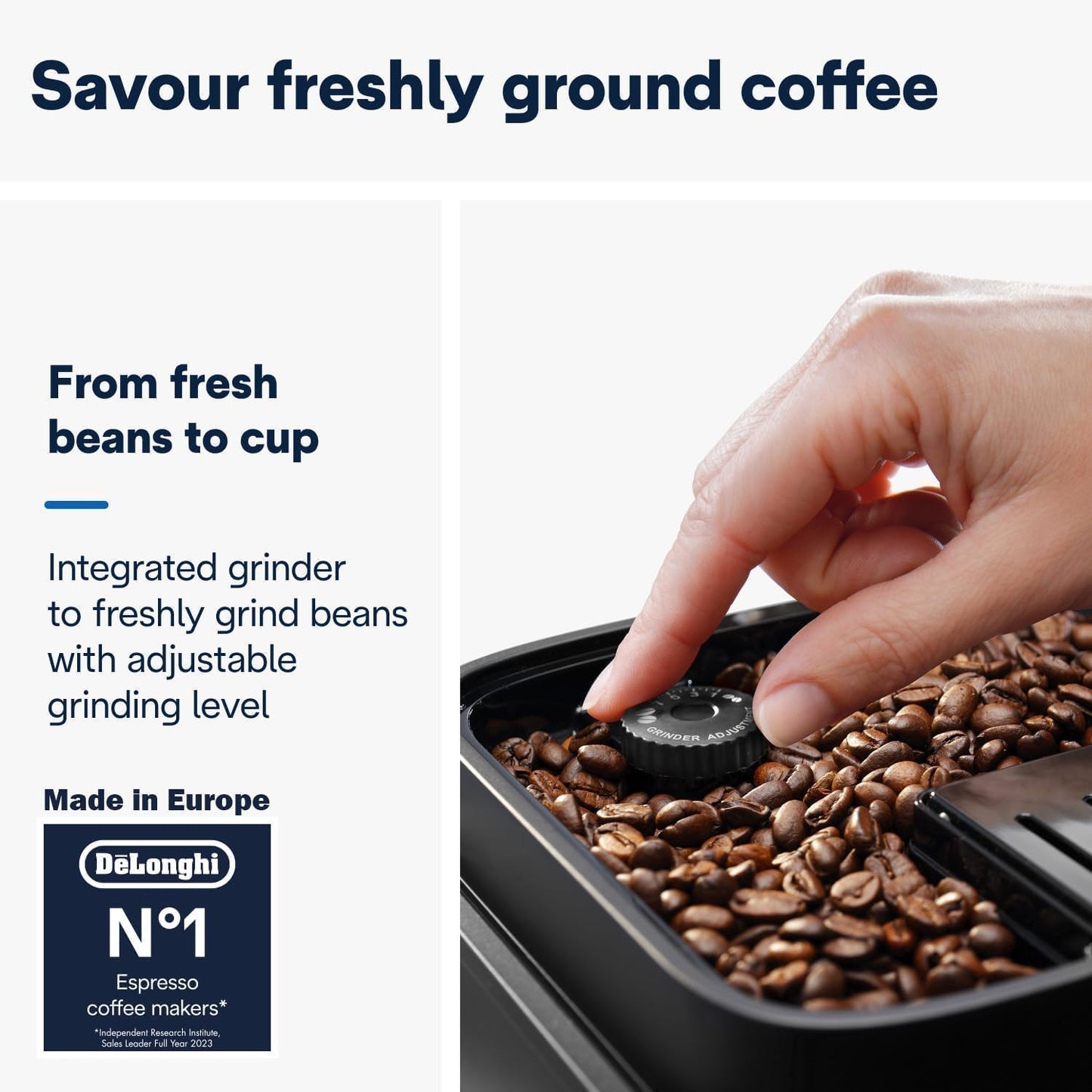 DeLonghi Magnifica EVO Fully Automatic Coffee Machine, Original Italian Brand, 12+ Hot & Cold Coffee Options, Patented LatteCrema Technology, Intuitive Colour Display, Bean to Cup, ECAM290.81