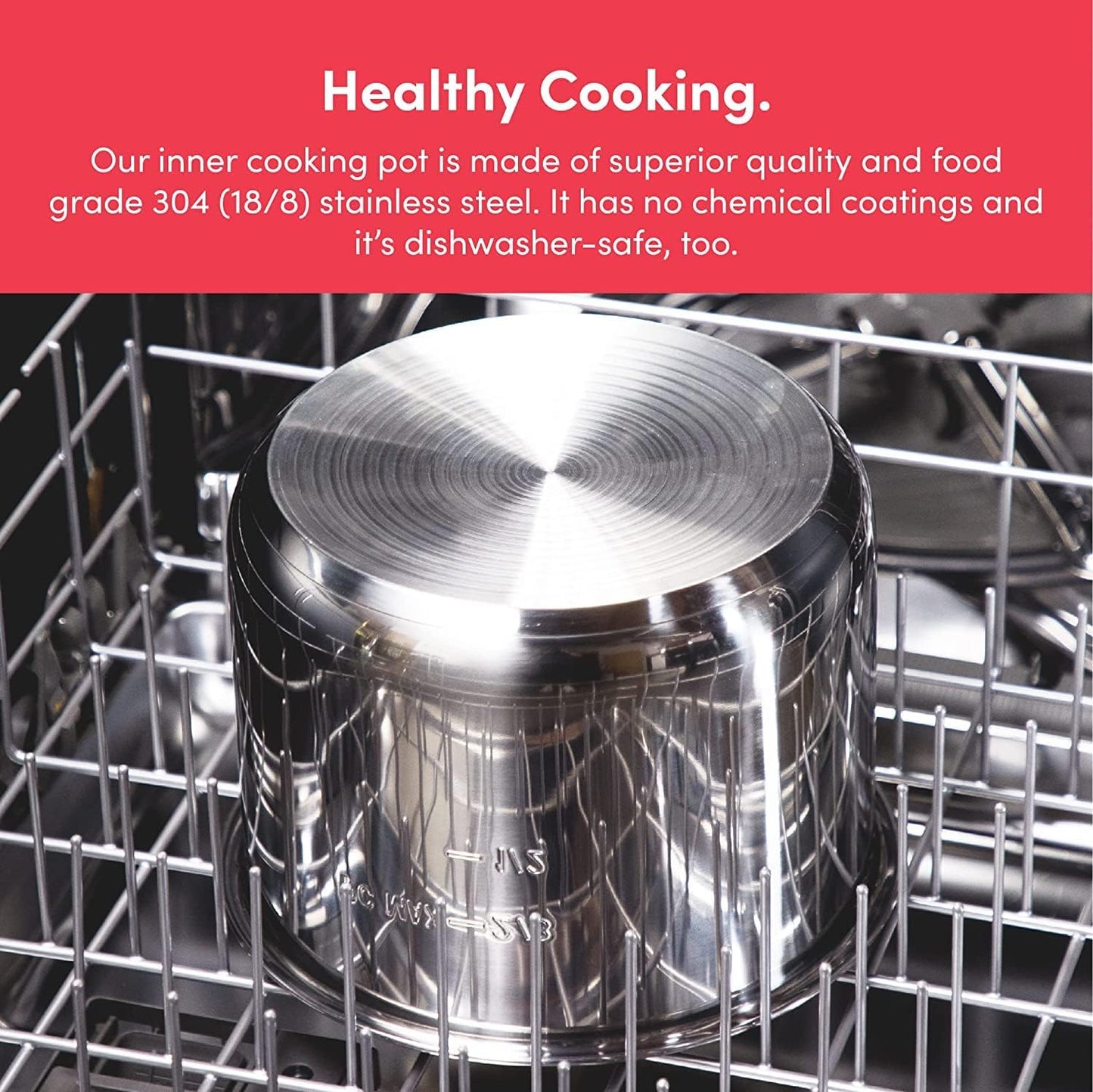 Nutricook Stainless Steel Smart Pot 2 8QT (7.7 Litre),1200W 9-in-1 Instant Programmable Electric Pressure Cooker, Slow Cooker, Rice Cooker, Steamer, Sauté Pot, Sous Vide, Smart Lid, 2-Year Warranty