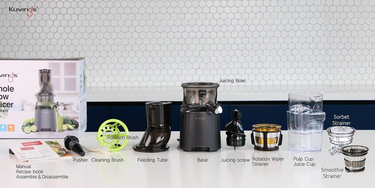 Kuvings EVO810 Professional Cold Press Juicer with Smoothie & Sorbet Strainers (Black)