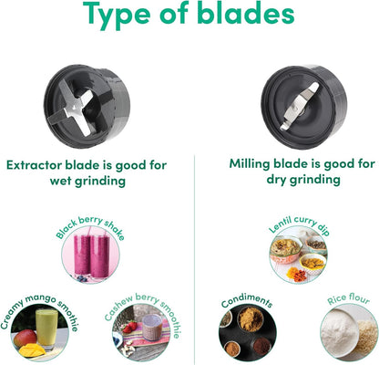 NutriBullet PRO 900W Blender Mixer Grinder(Jade), 12-Piece Set with 3 Unbreakable Jars & Wet/Dry Blade Set, USA’s #1 Smoothie Maker, Food Processor