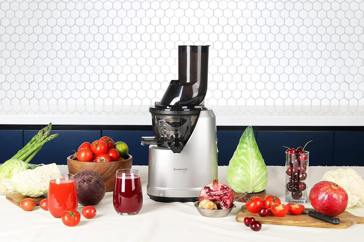 Kuvings B1700 Dark Silver Cold Press Juicer for Home, All-in-1 Juicer for Fruits, Vegetables & Nut Milk, Patented JMCS Technology for 10% More Juice, Easy to Clean & Assemble, 12 Yrs Warranty (Motor)