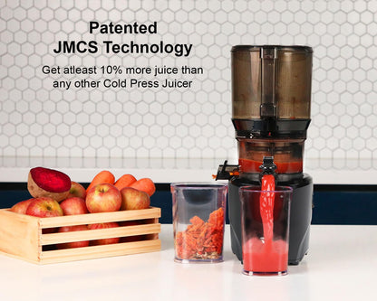 Kuvings Newly Launched Professional Cold Press Whole Slow Juicer, World's First Juicer with Patented Automatic-Cutting Auger to reduce juicing time (AUTO 10 Red + Smoothie & Sorbet)