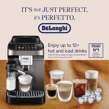 DeLonghi Magnifica EVO Fully Automatic Coffee Machine, Original Italian Brand, 12+ Hot & Cold Coffee Options, Patented LatteCrema Technology, Intuitive Colour Display, Bean to Cup, ECAM290.81