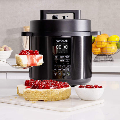 Nutricook Stainless Steel Smart Pot 2 8QT (7.7 Litre),1200W 9-in-1 Instant Programmable Electric Pressure Cooker, Slow Cooker, Rice Cooker, Steamer, Sauté Pot, Sous Vide, Smart Lid, 2-Year Warranty