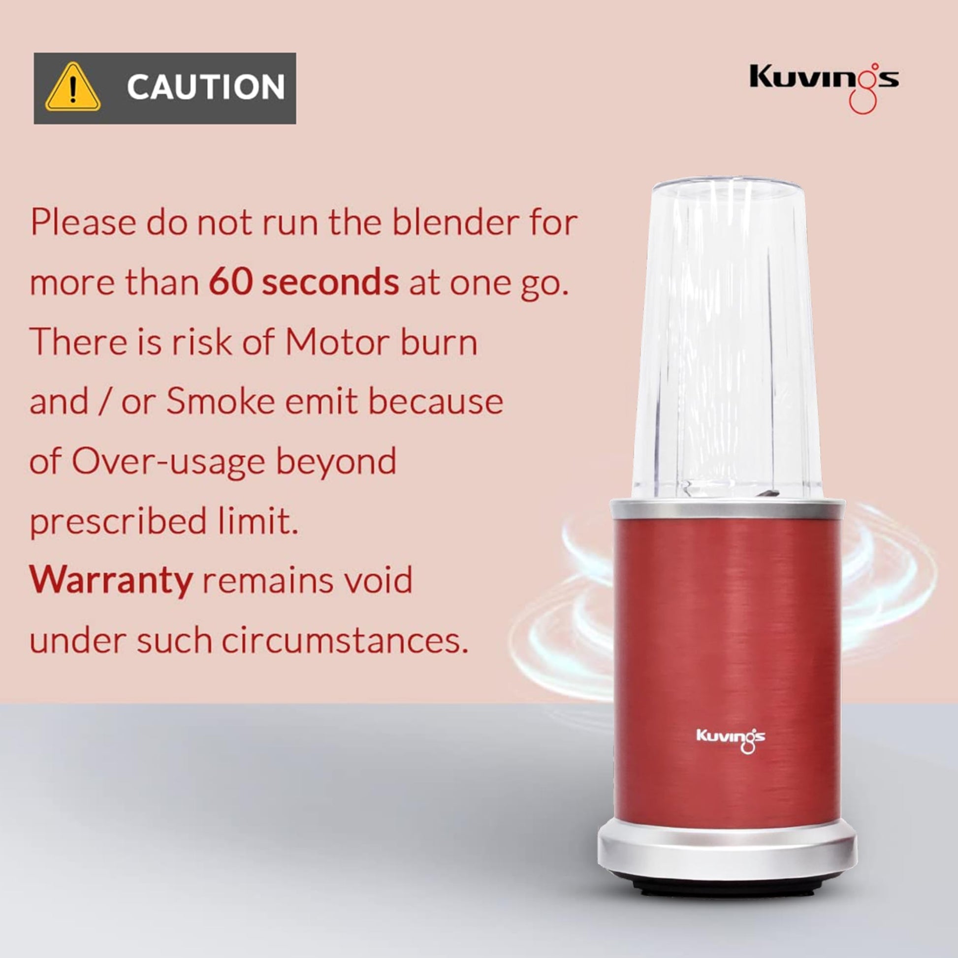 Kuvings New Launch Nutri Blender PRO 2.0 Ferrari Red, Powerful 1000 W Motor, Upgraded 2 Blade Set for Wet & Dry, 2 Jars, Longest Warranty 7 Yrs, Mixer/Grinder/Smoothie Maker