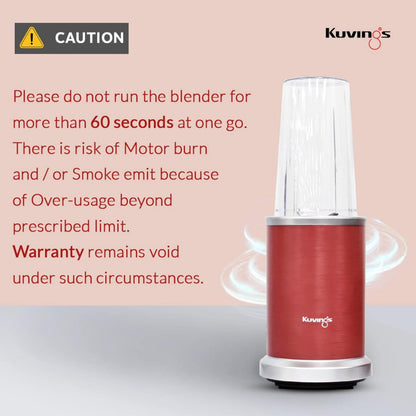 Kuvings New Launch Nutri Blender PRO 2.0 Ferrari Red, Powerful 1000 W Motor, Upgraded 2 Blade Set for Wet & Dry, 2 Jars, Longest Warranty 7 Yrs, Mixer/Grinder/Smoothie Maker