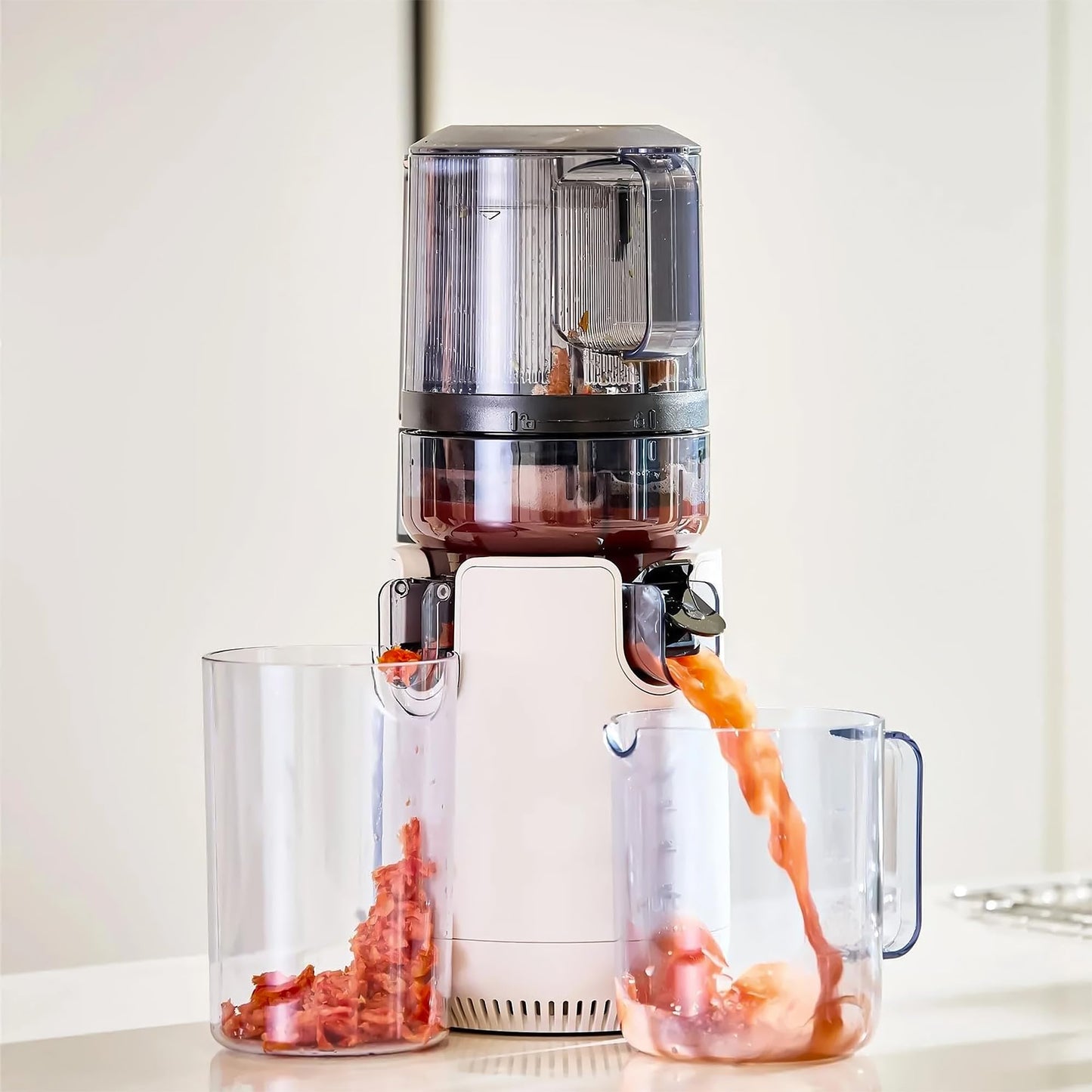 Hurom E50ST Cold Press Juicer for Home, Advanced Cold Press Technology for 20% More Juice, All-in-1 Juicer for Fruits, Vegetables, Nut Milk, World's No. 1 Slow Juicer Brand since 1974 (Mushroom White)