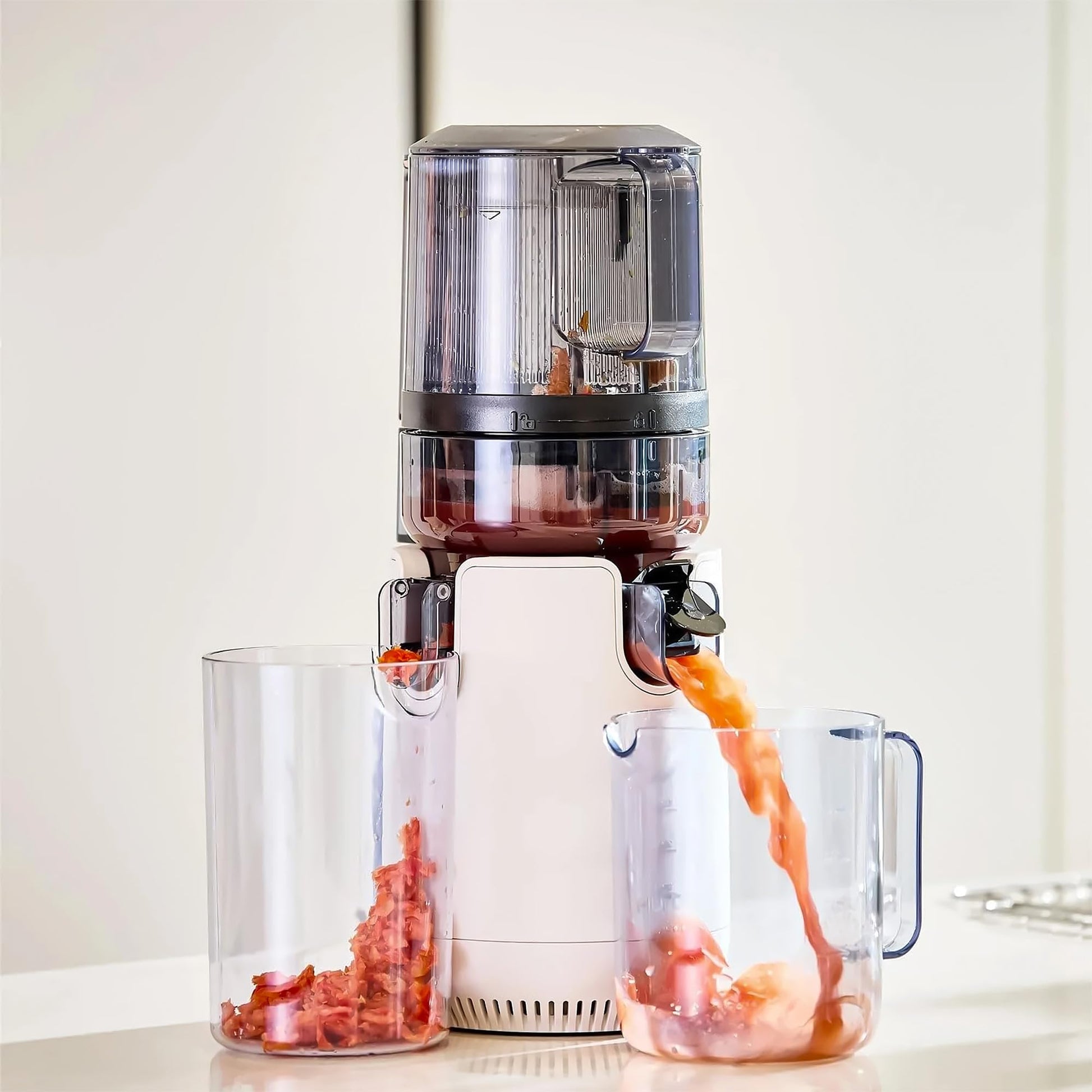 Hurom E50ST Cold Press Juicer for Home, Advanced Cold Press Technology for 20% More Juice, All-in-1 Juicer for Fruits, Vegetables, Nut Milk, World's No. 1 Slow Juicer Brand since 1974 (Mushroom White)