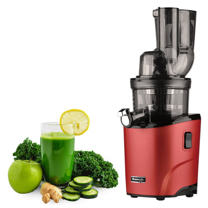 Kuvings Newly Launched Professional Cold Press Whole Slow Juicer, World's First Juicer with Patented Automatic-Cutting Auger to reduce juicing time (AUTO 10 Red + Smoothie & Sorbet)