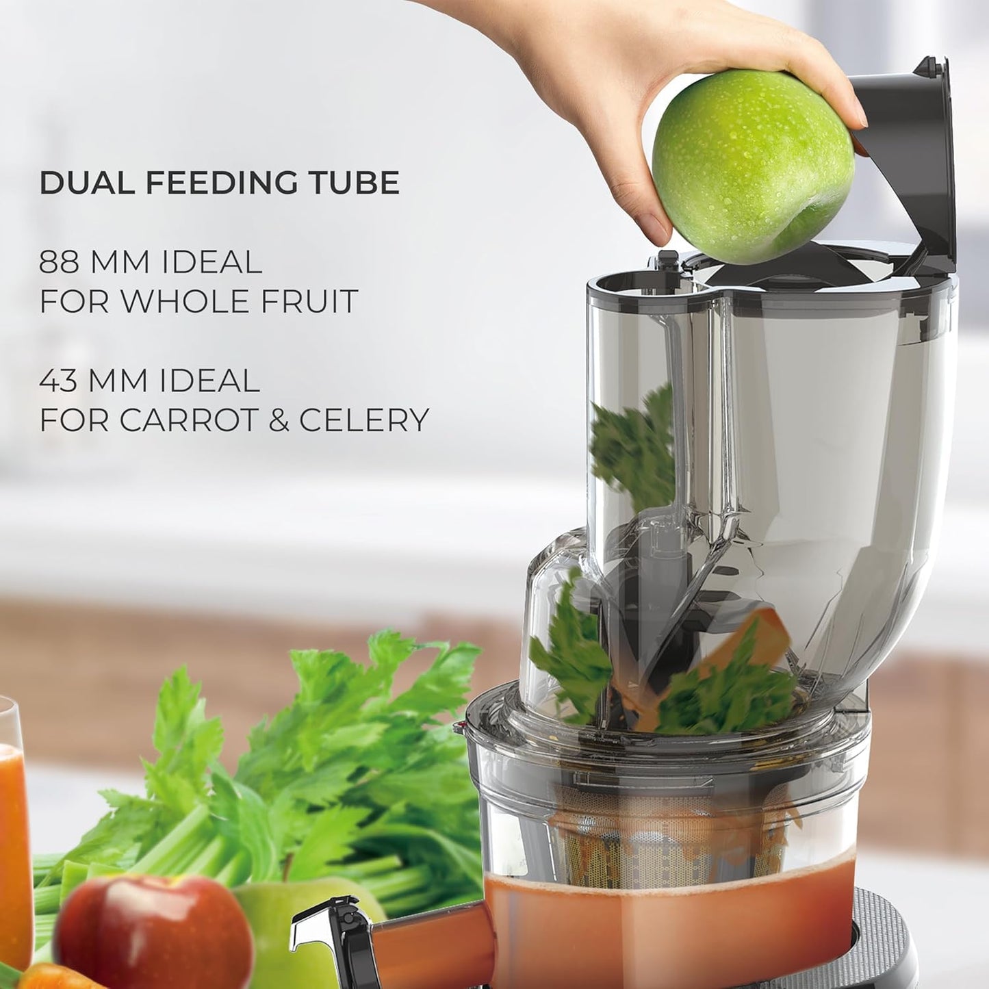Kuvings Newly Launched Professional Cold Press Whole Slow Juicer, World's First Juicer with Patented Automatic-Cutting Auger to reduce juicing time (AUTO 10 Red + Smoothie & Sorbet)