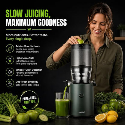 Hurom H320 Hands-Free Cold Press Juicer (Green)