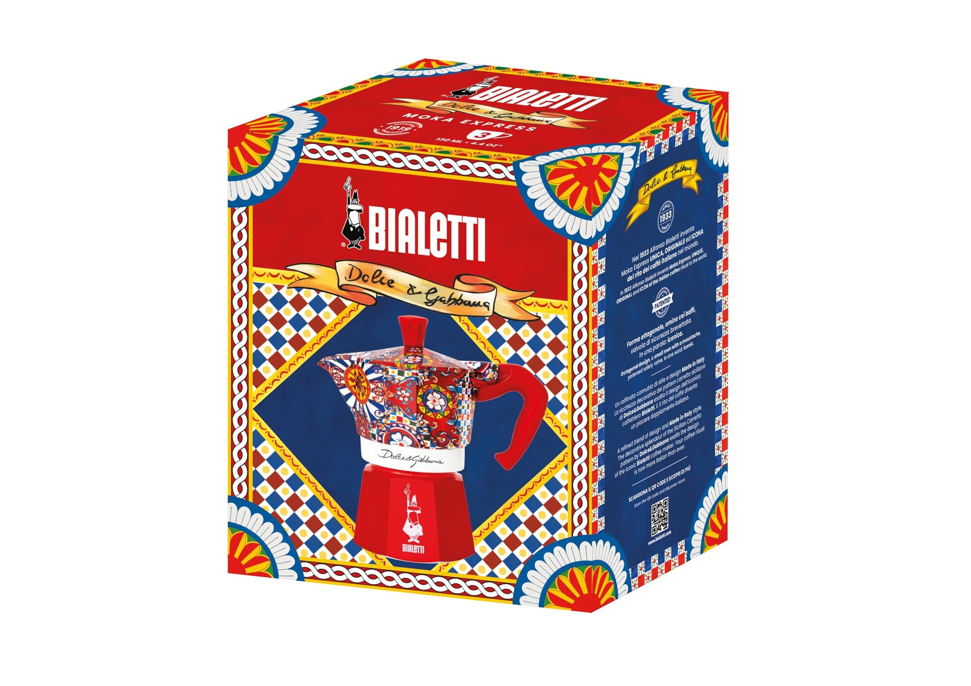 Bialetti Dolce & Gabbana Moka Express 3 cups open fire (coffee maker, espresso machine, makinetta)