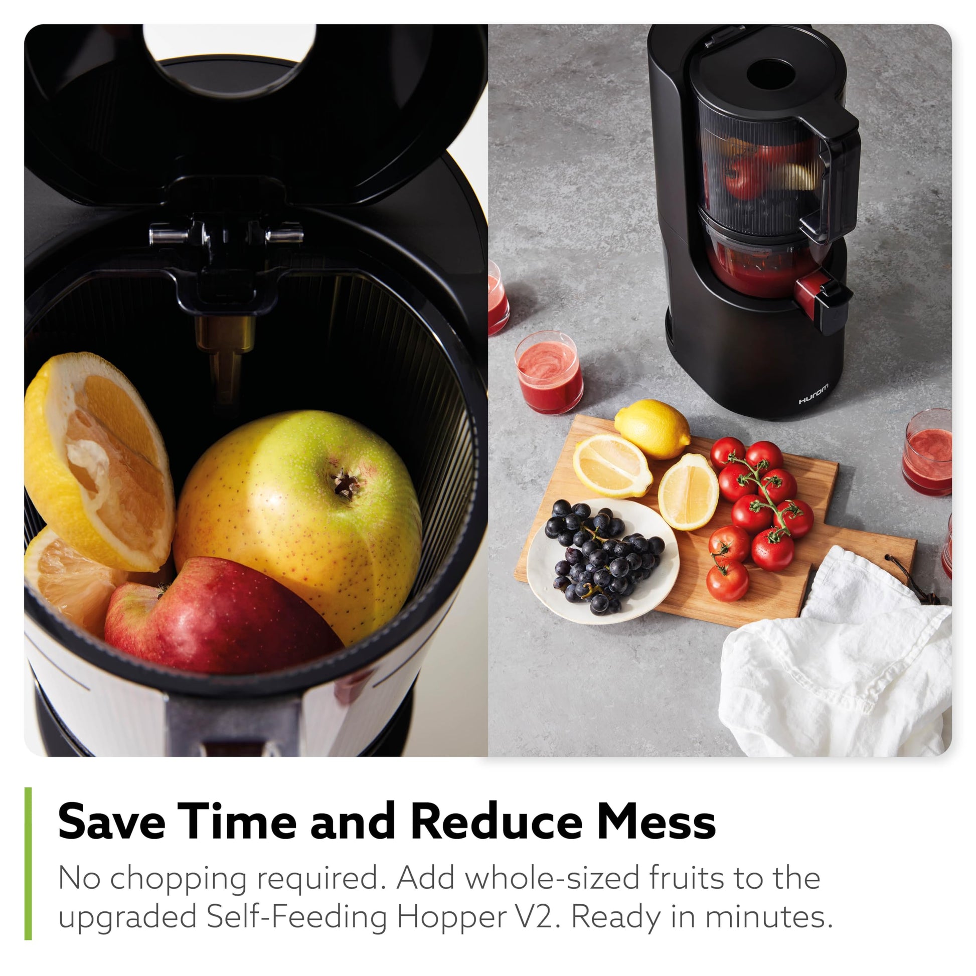 Hurom E50ST Cold Press Juicer for Home, Advanced Cold Press Technology for 20% More Juice, All-in-1 Juicer for Fruits, Vegetables, Nut Milk, World's No. 1 Slow Juicer Brand since 1974 (Mushroom White)