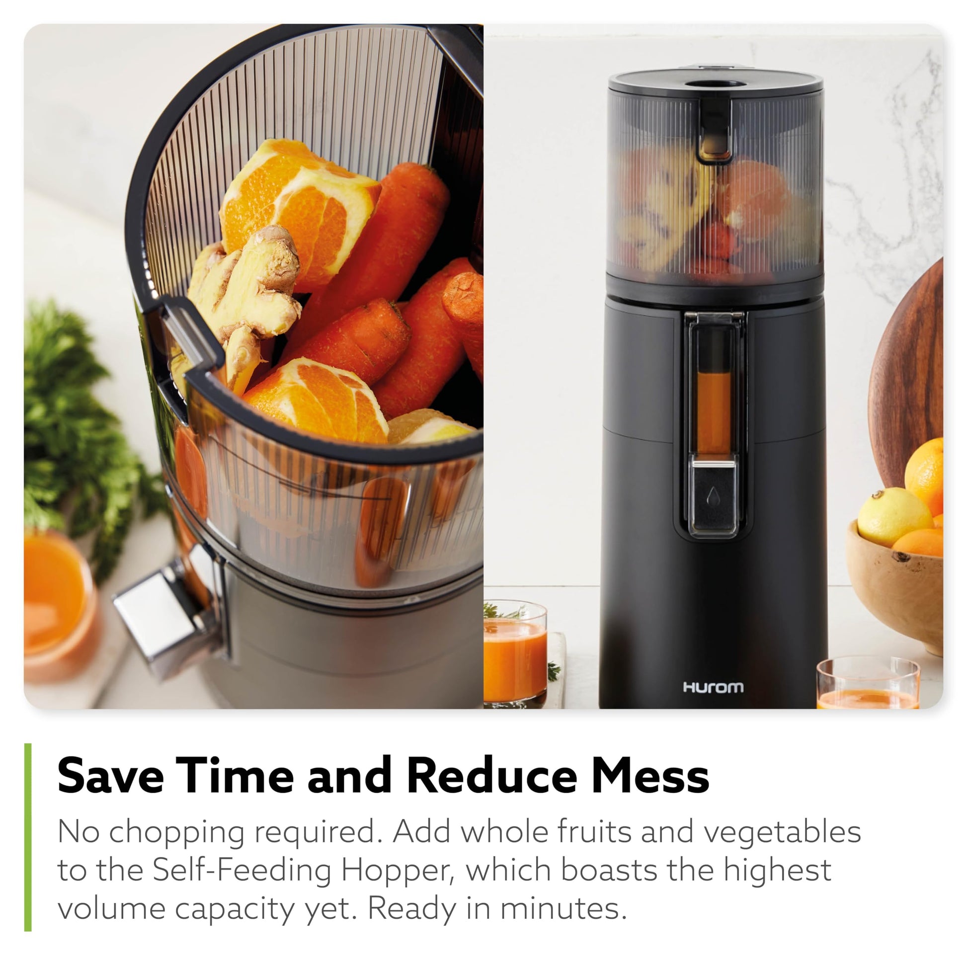 Hurom New H400 Cold Press Juicer, Premium Slow Juicer, All-in-1 Juicer for Fruits, Vegetables, Nut Milk, Ultra-Quiet Motor, Easy to Clean, Strainer & Hands Free with Self Feeding, 12 Years Warranty