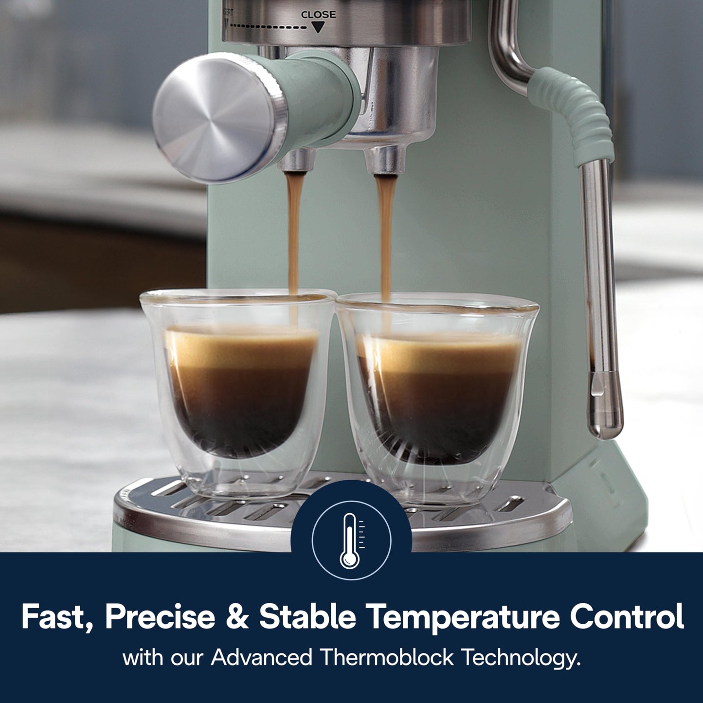 De’Longhi Dedica Duo Cold Brew Espresso Machine with Milk Frother, 15 Bar Pressure, Original Italian Barista Style Coffee Maker, Make Espresso, Latte, Cappuccino & Ice Coffee, Pistachio Green, EC890GR