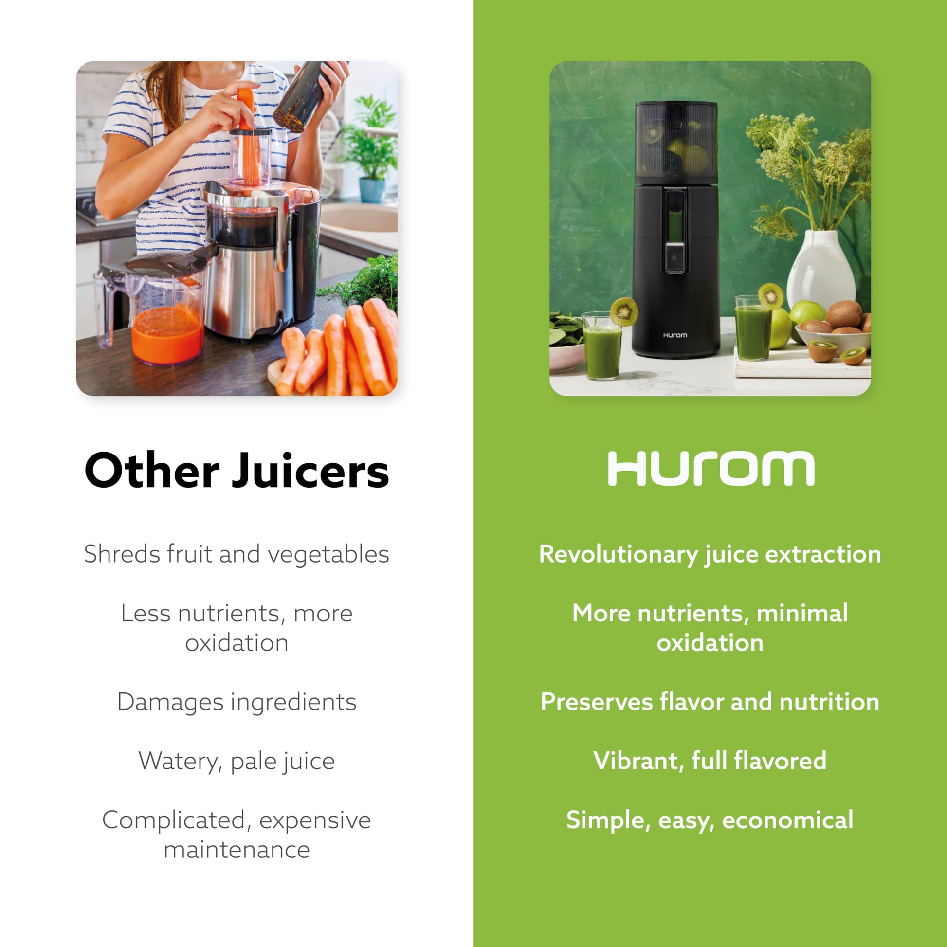 Hurom New H400 Cold Press Juicer, Premium Slow Juicer, All-in-1 Juicer for Fruits, Vegetables, Nut Milk, Ultra-Quiet Motor, Easy to Clean, Strainer & Hands Free with Self Feeding, 12 Years Warranty