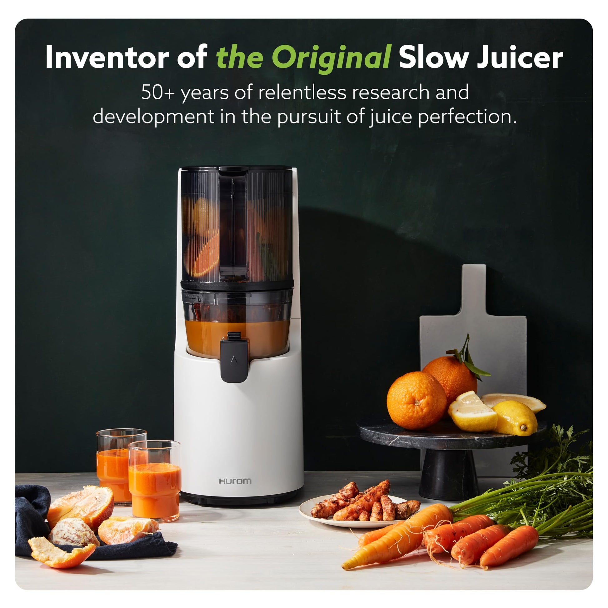 Hurom E50ST Cold Press Juicer for Home, Advanced Cold Press Technology for 20% More Juice, All-in-1 Juicer for Fruits, Vegetables, Nut Milk, World's No. 1 Slow Juicer Brand since 1974 (Mushroom White)