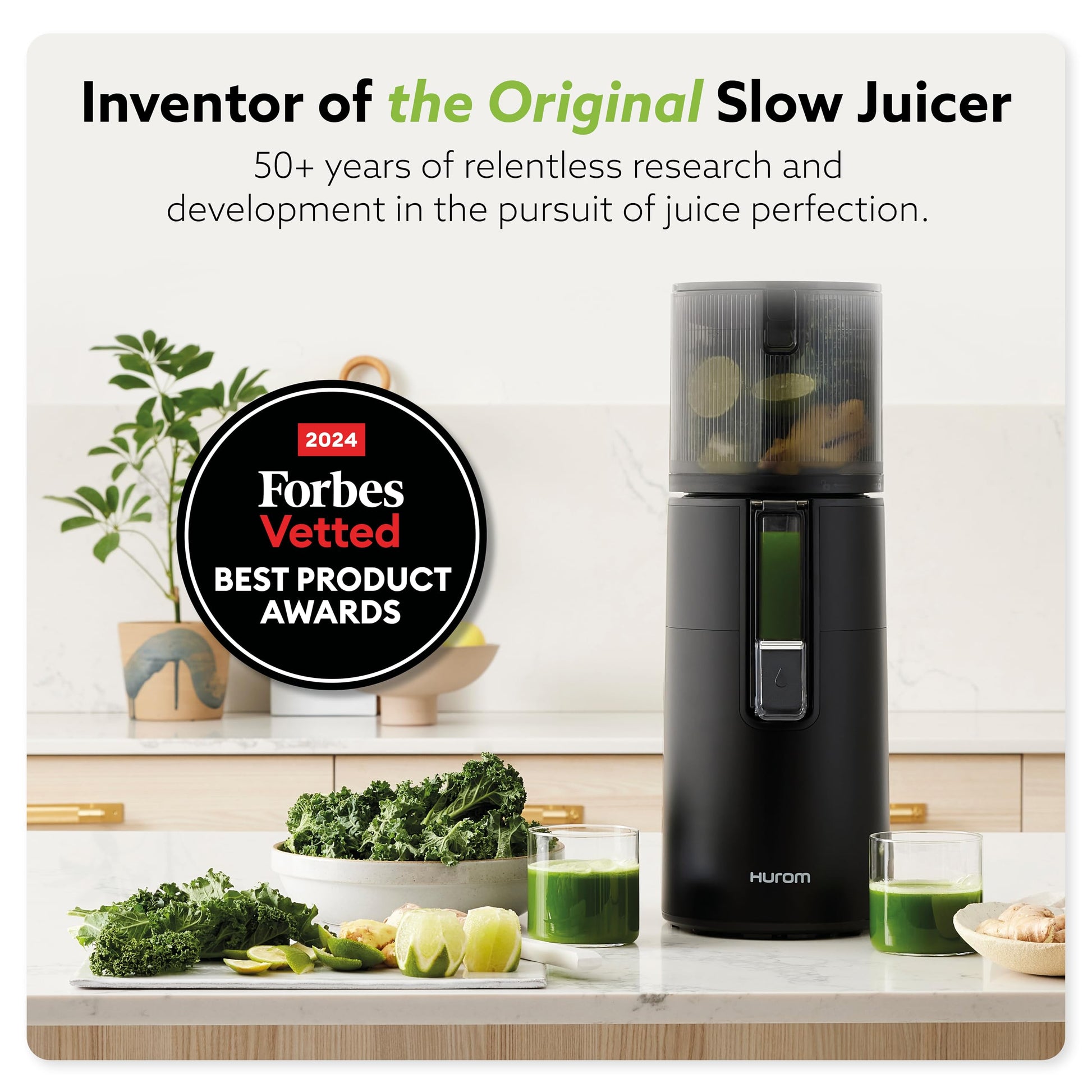 Hurom New H400 Cold Press Juicer, Premium Slow Juicer, All-in-1 Juicer for Fruits, Vegetables, Nut Milk, Ultra-Quiet Motor, Easy to Clean, Strainer & Hands Free with Self Feeding, 12 Years Warranty