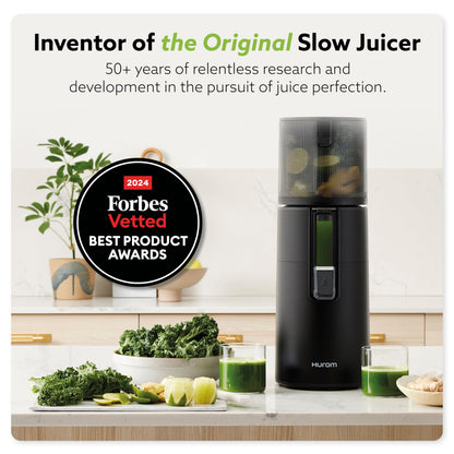 Hurom New H400 Cold Press Juicer, Premium Slow Juicer, All-in-1 Juicer for Fruits, Vegetables, Nut Milk, Ultra-Quiet Motor, Easy to Clean, Strainer & Hands Free with Self Feeding, 12 Years Warranty
